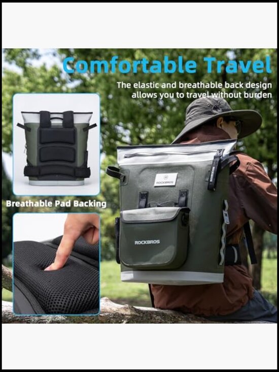 Insulated Cooler Backpack 36 Can Leak-Proof Soft Sided with Removable Pockets